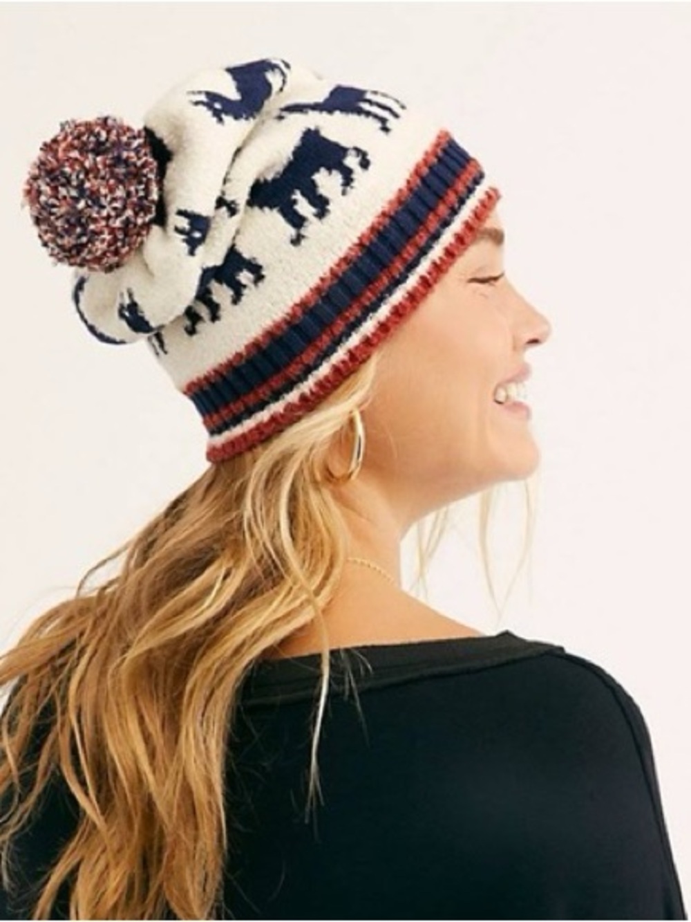 Free People Alpaca My Bags pompom beanie knit llamas peruvian winter hat